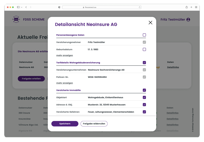 Beispiel 2: Screenshot eines Dashboards mit Overlay